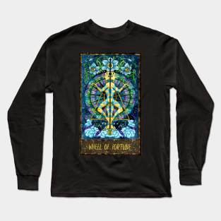 Wheel Of Fortune. Magic Gate Tarot Card Design. Long Sleeve T-Shirt